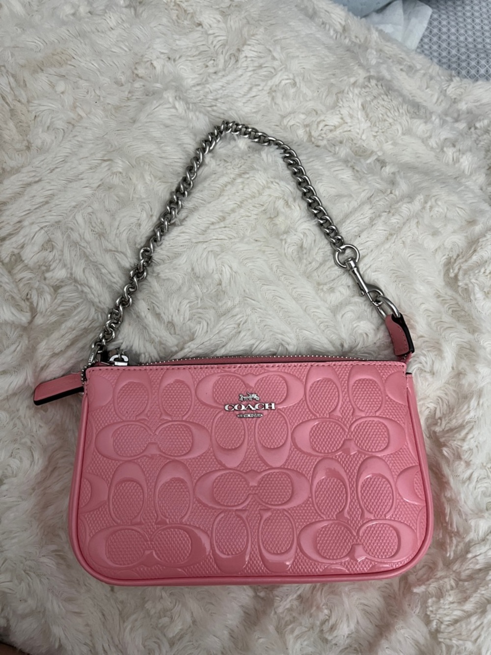 Nolita 19 Coach Pink Signature Embossed Leather Shoulder Bag - Picture 2 of 6